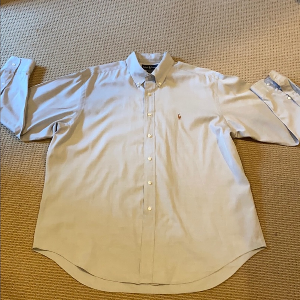RALPH LAUREN PALE GREY COTTON DRESS SHIRT 17 /34